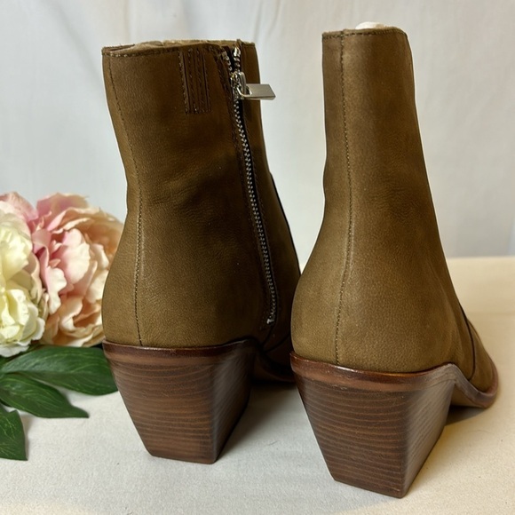 Dolce Vita Volli Suede Western Ankle Booties | Brown Pointed Toe Women’s NEW - Picture 4 of 7